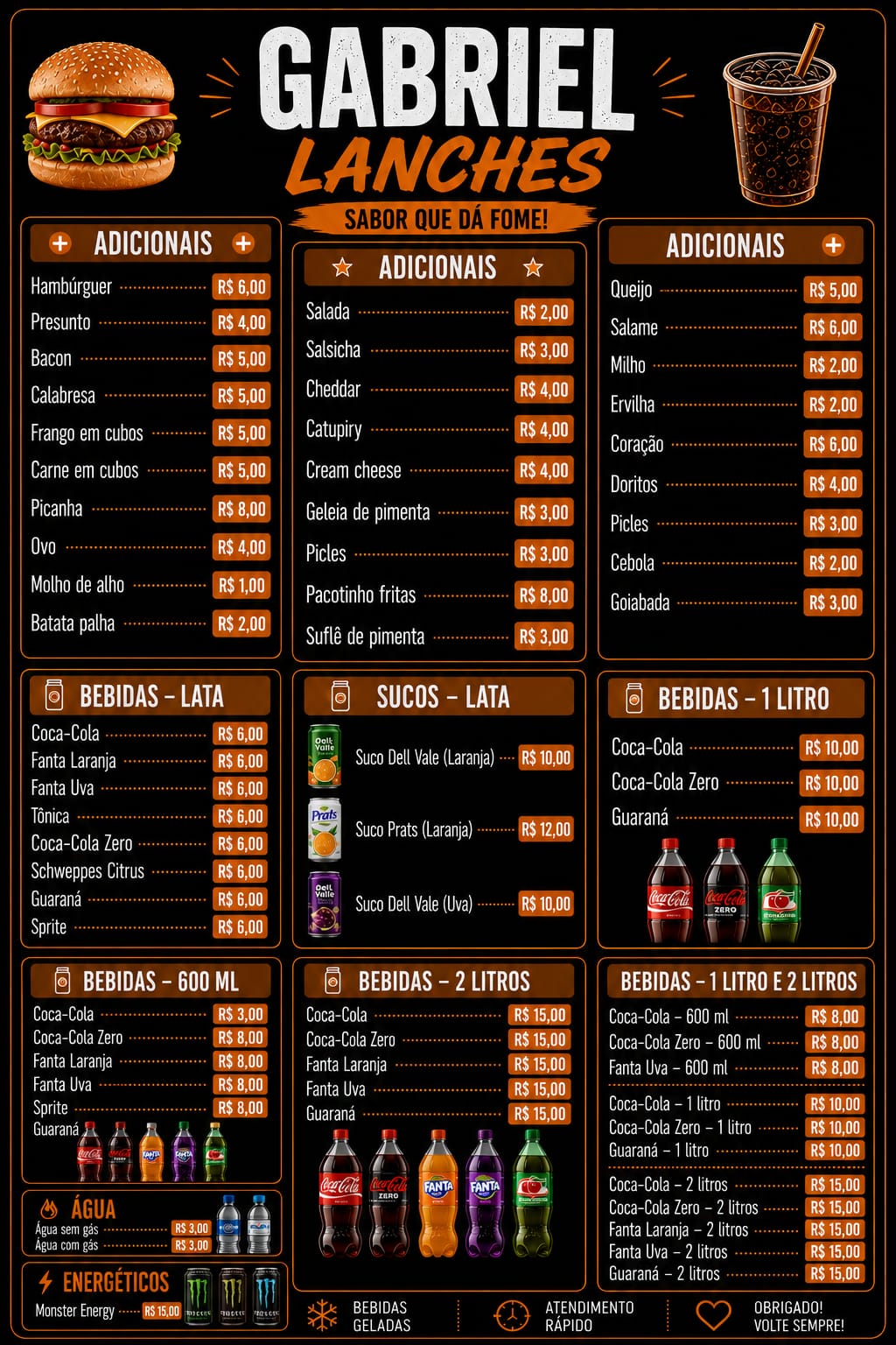 Bebidas & Adicionais