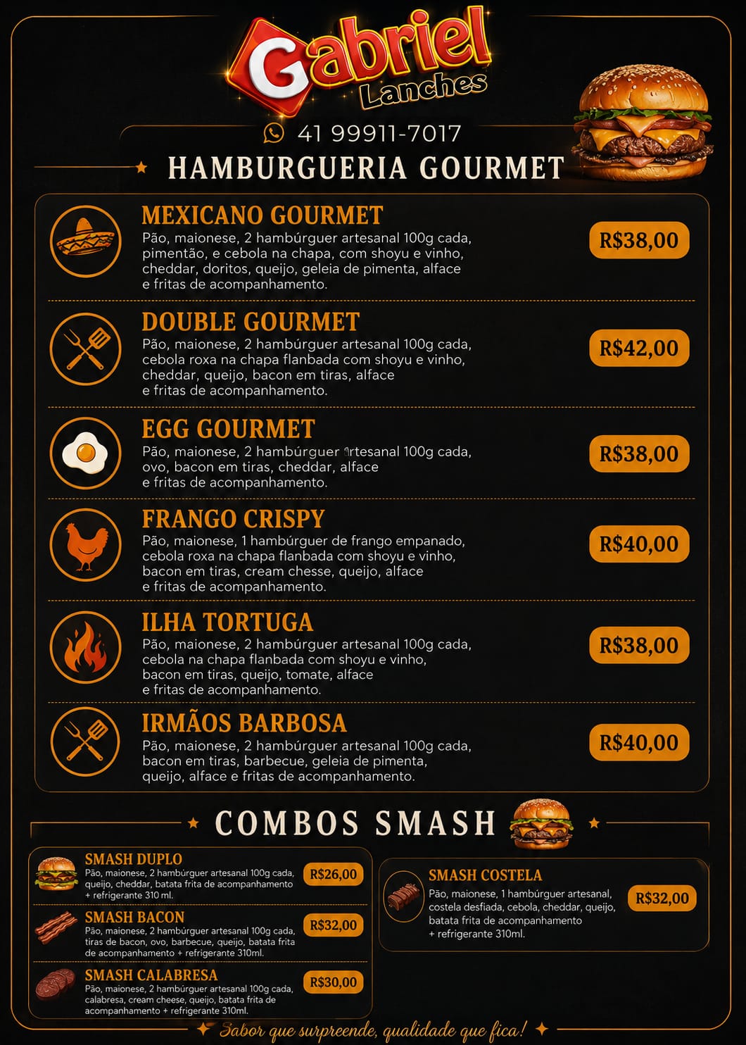 Hamburgueria Gourmet & Combos Smash